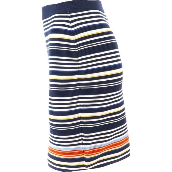 NWT LANDS' END FINE GAUGE OTTMAN STRIPED SKIRT SEEP SEA PXXS - Picture 3 of 13
